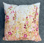 Pink floral cushion by Kay Johns