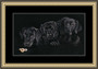 large framed black labrador painting print