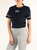 T-shirt cropped in cotone stretch con stampa logo