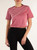 T-shirt cropped in cotone con stampa logo
