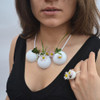 Demi-Sphere flowerpot necklace