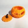 Halloween Jack-O-Lantern Pumpkin Tea Light with Wood Stem