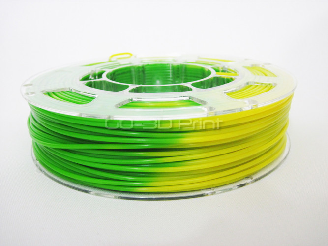 Temperature Color Changing Green to Yellow PLA 3D Printing Filament 225g
