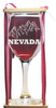 Nevada Mountains Stemmed Wine Glass with Charm and Presentation Packaging