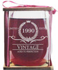 Vintage 1990 Limited Edition - Aged To Perfection Stemless Wine Glass and Presentation Packaging