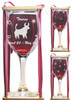 Taurus Astrological Sign Stemmed Wine Glass with Charm and Presentation Packaging