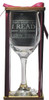 I Read and I Know Things Stemmed Wine Glass with Charm and Presentation Packaging