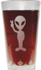 Alien UFO "Drink 'Till You Believe" Laser Engraved 16 Oz. Pint Glass / Beer Glass
