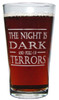 Baratheon "The Night Is Dark And Full Of Terrors" 16oz. Laser Engraved Pint Glass / Beer Glass
