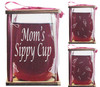 Mom's Sippy Cup Stemless Wine Glass and Presentation Packaging