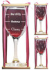 Classy, Sassy, Bad Assy Stemmed Wine Glass with Charm and Presentation Packaging