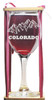 Colorado Mountains Stemmed Wine Glass with Charm and Presentation Packaging