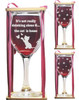 It's Not Drinking Alone If The Cat Is Home Stemmed Wine Glass with Charm and Presentation Packaging
