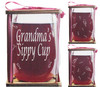Grandma's Sippy Cup Stemless Wine Glass and Presentation Packaging