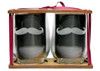 His and His Mustache Engraved Stemless Wine Glasses