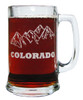 Colorado Mountains and Colorado Flag 15oz. Beer Mug with Handle - Engraved on Both Sides