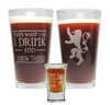 I Drink and I Know Things "Boilermaker" Gift Set with 16 Oz. Pint and 1 Oz. Shot Glass