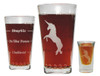 Unicorn "Drink 'Till You Believe" Boilermaker Gift Set with 16 Oz. Pint and 1 Oz Shot Glass