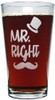 Mr. Right Engraved Pint with Mrs. Always Right Engraved Stemless Wine Glass