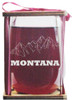 Montana Mountains Engraved Stemless Wine Glass with Presentation Packaging