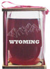 Wyoming Mountains Stemless Wine Glass with Presentation Packaging 