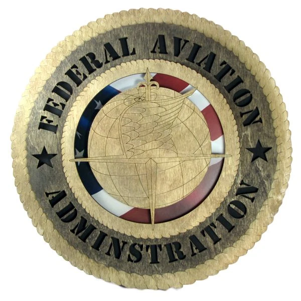 Federal Aviation Administration Plaque with American Flag
