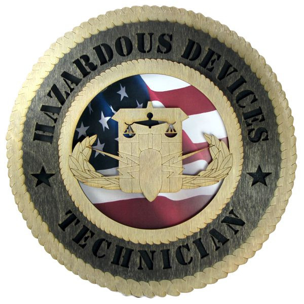 Hazardous Devices Technician Plaque with American Flag