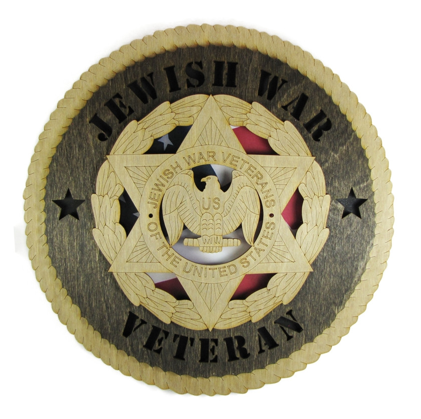 Jewish War Veteran Plaque with American Flag