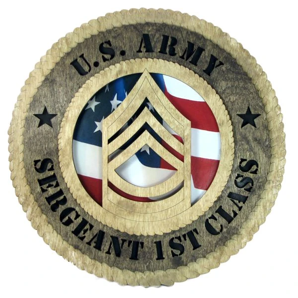 Sergeant First Class Plaque with American Flag