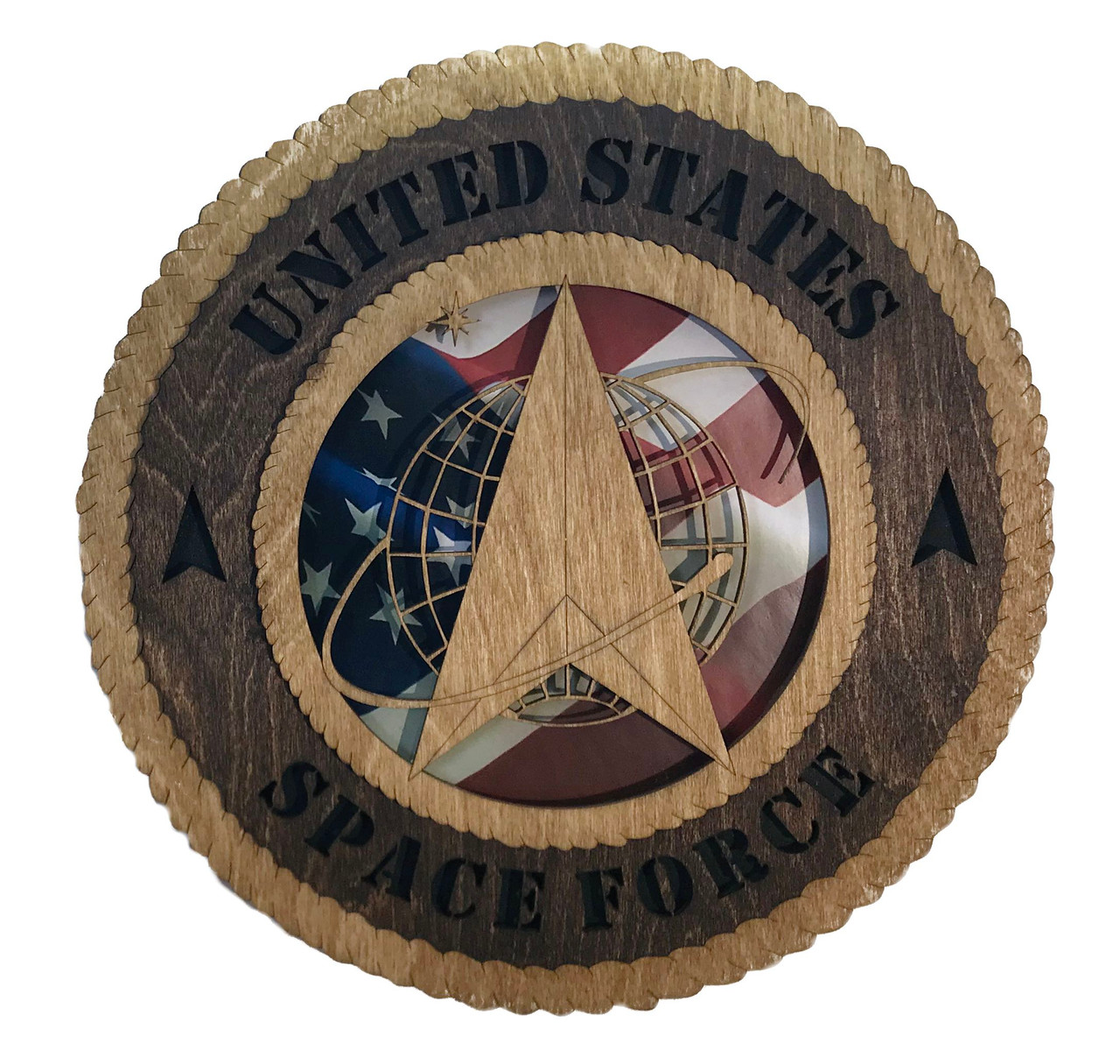 Space Force Plaque with American Flag
