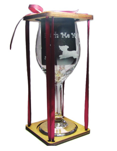 Fetch Me My Wine Stemmed Wine Glass with Charm and Presentation Packaging