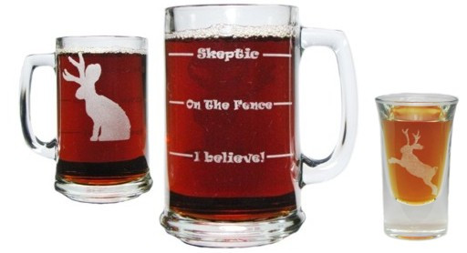 Jackalope Beer Mug and Shot Glass Boilermaker Gift Set - 15oz Engraved Beer Mug with 1 oz Shot Glass-Permanently Etched - Fun & Unique Gift!