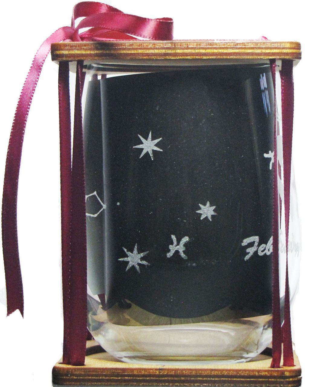 Pisces Astrological Sign 360 Degree Engraved Stemless Wine Glass