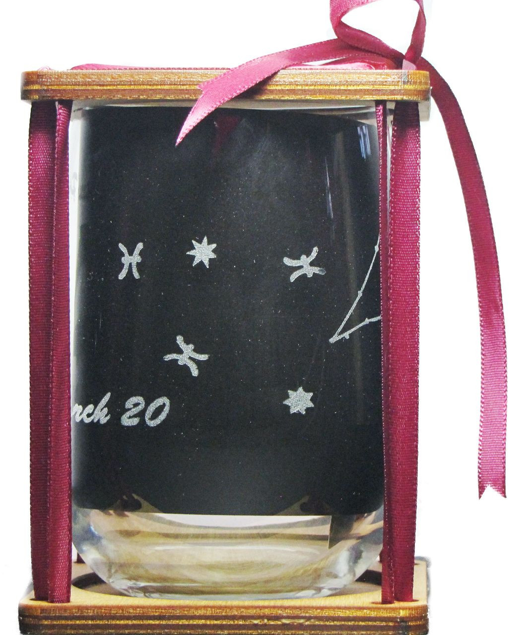 Pisces Astrological Sign 360 Degree Engraved Stemless Wine Glass