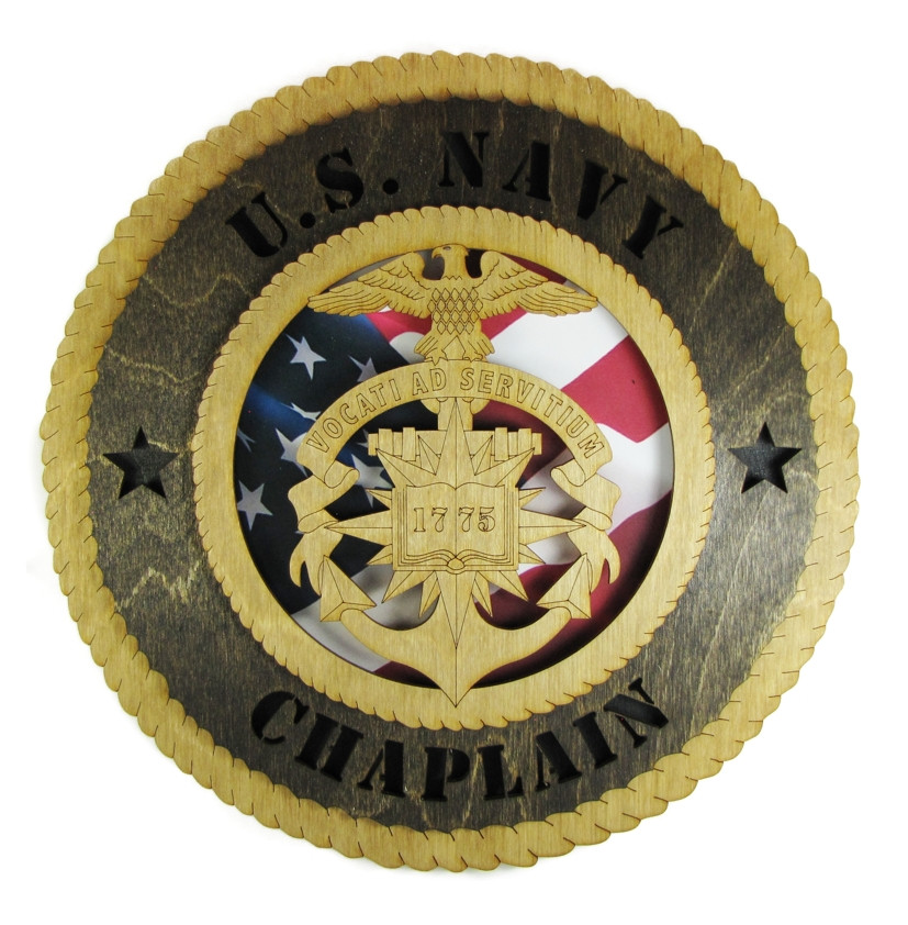 U.S. Navy Chaplain 12" Wooden Plaque