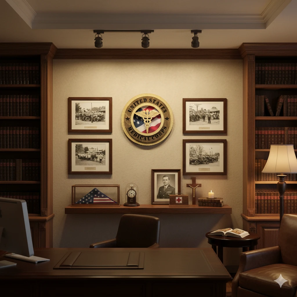 U.S. Army Medical Corps 12" Wooden Plaque