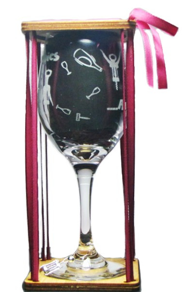 Wine Aerobics Stemmed Wine Glass with Charm and Presentation Packaging