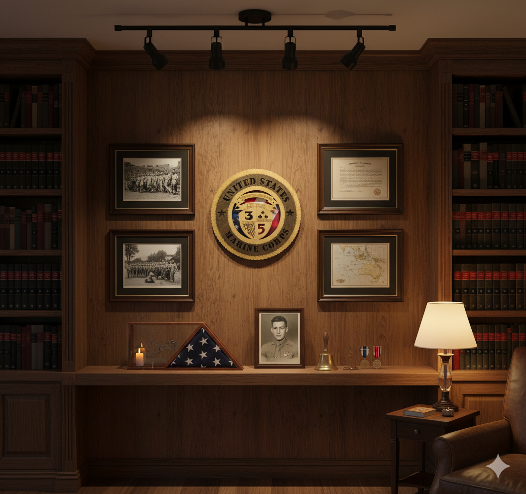 United States Marine Corps 3rd Battalion 5th Marines 12" Wooden Plaque