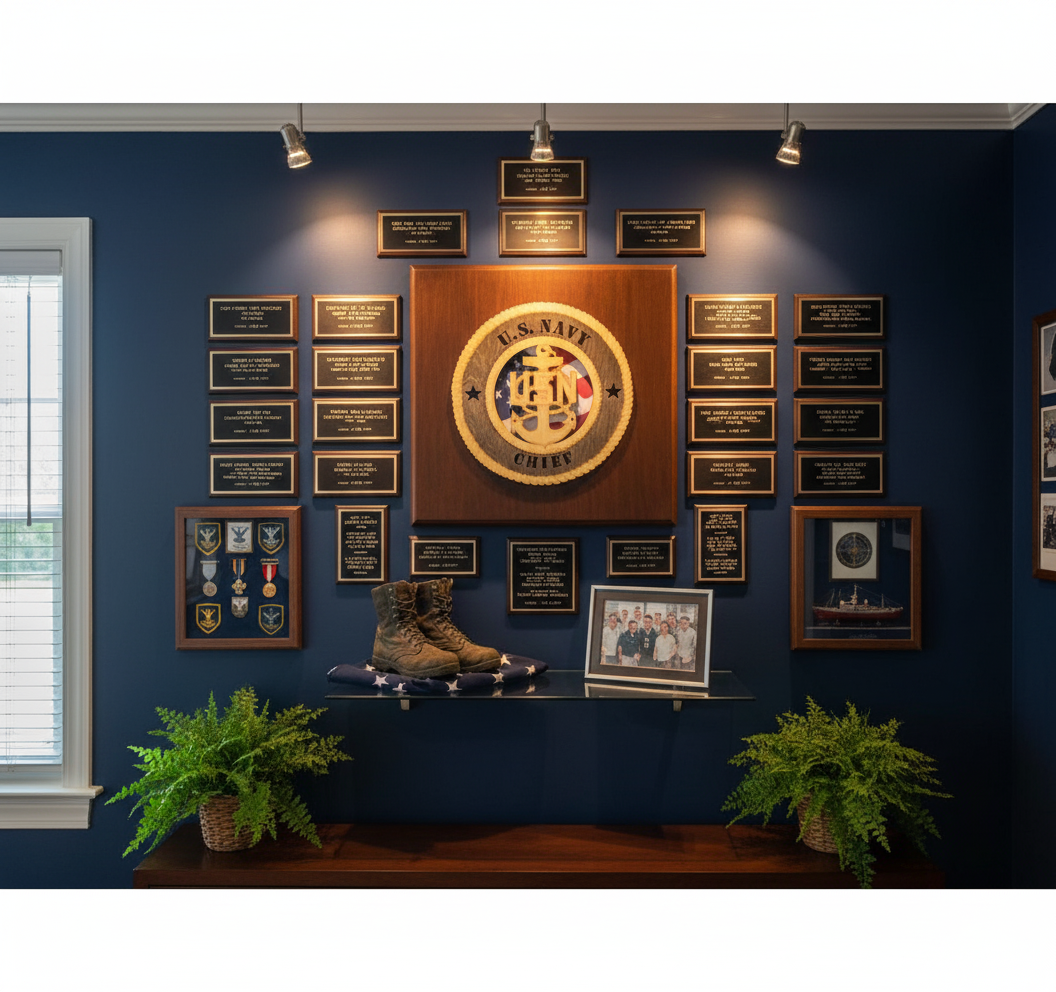 U.S. Navy Chief Petty Officer (E-7) 12" Wooden Plaque