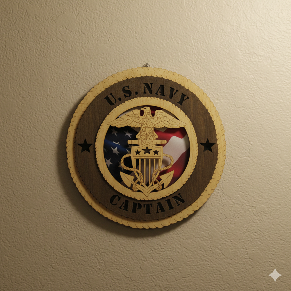 Navy Captain 12" Wooden Plaque