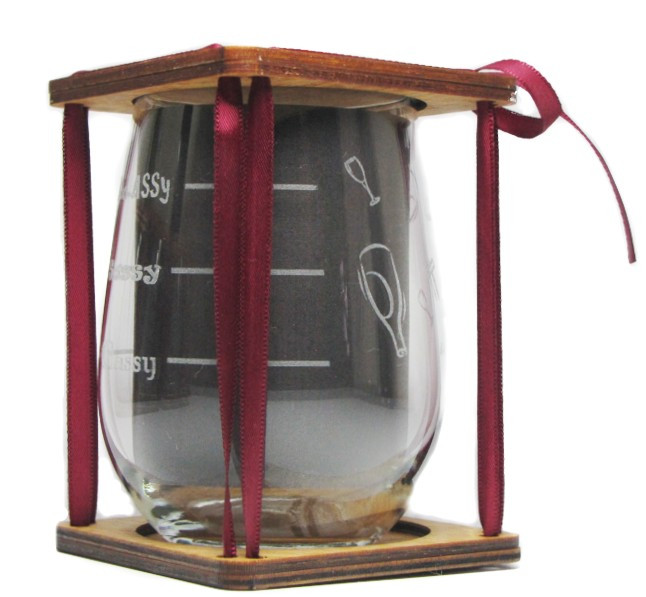 Classy, Sassy, Bad Assy 360 Degree Engraved Stemless Wine Glass