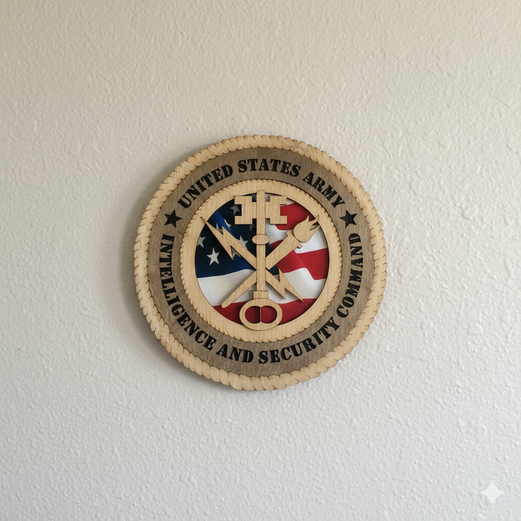 U.S. Army Intelligence and Security Command (INSCOM) 12" Wooden Plaque