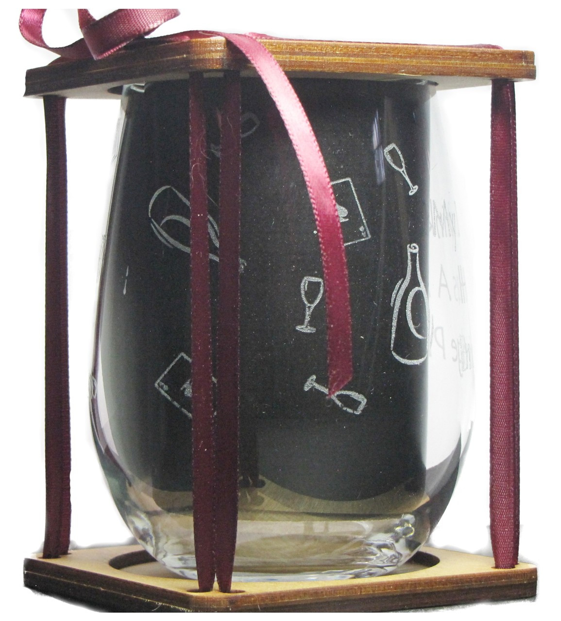 Bridge Club"My Drinking Club Has A Major Bridge Problem" 360 Degrees Engraved Stemless Wine Glass