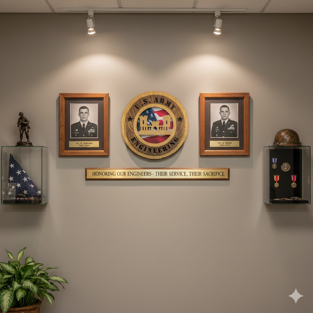 U.S. Army Engineering Corps 12" Wooden Plaque