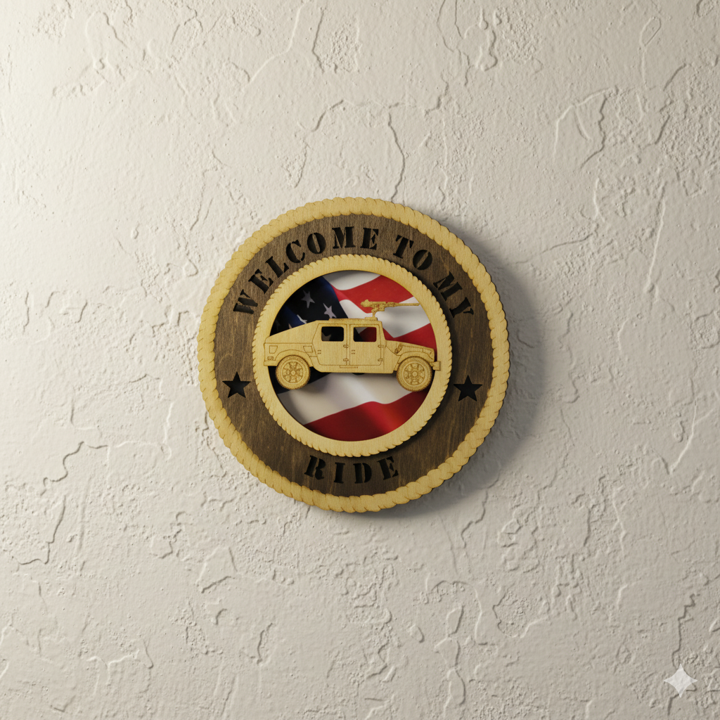 Humvee 12" Wooden Plaque