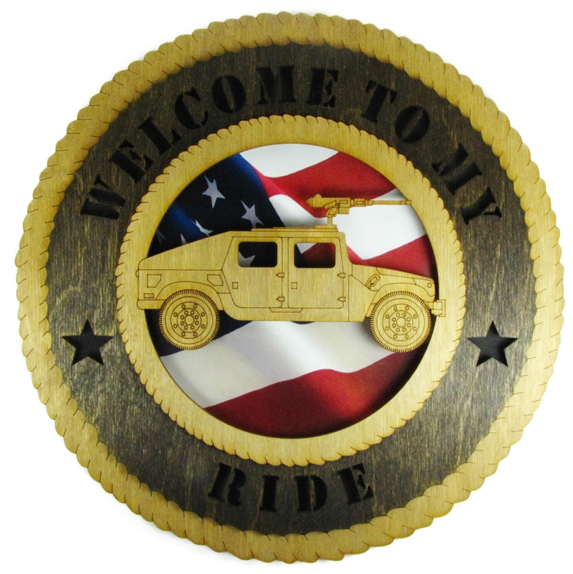 Humvee 12" Wooden Plaque