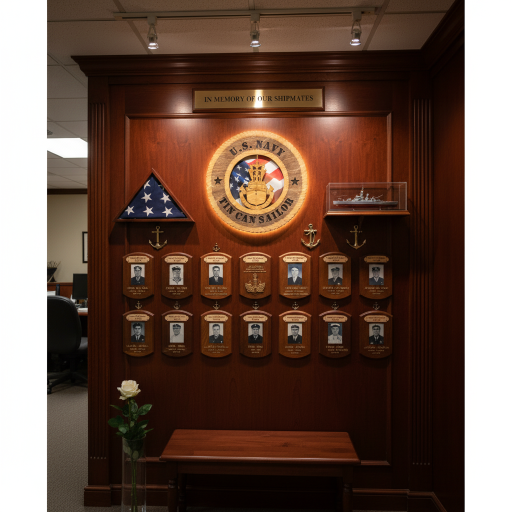 U.S. Navy "Tin Can Sailor" 12" Wooden Plaque