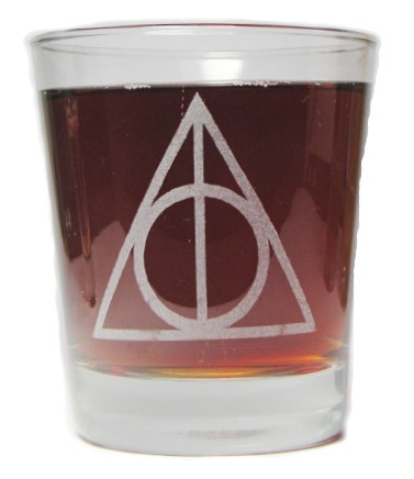 Deathly Hallows - Engraved Rocks Glass - 13 Oz - Permanently Etched