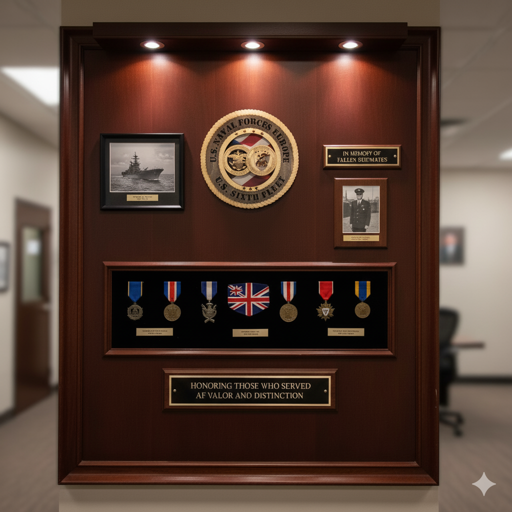 Naval Forces Europe  (NAVEUR-NAVAF) 12" Wooden Plaque