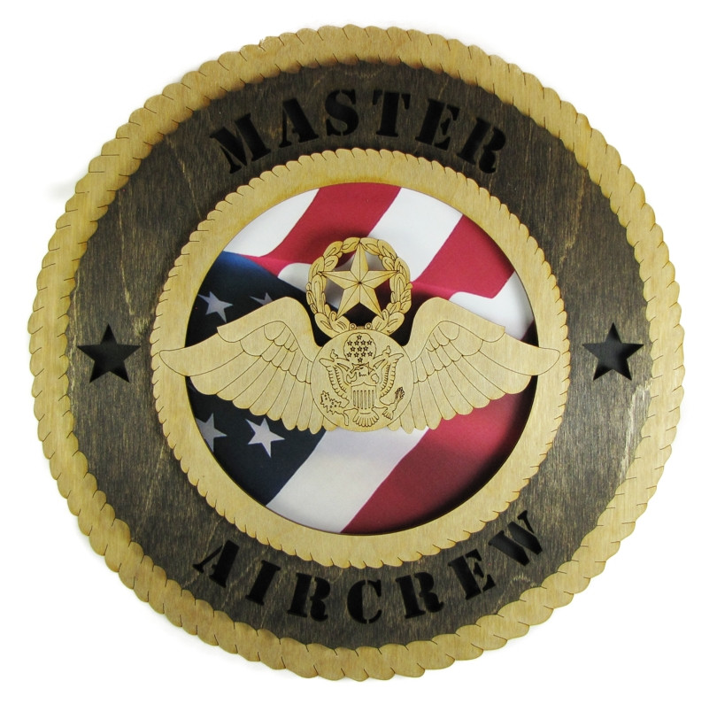 U.S. Army Master Aircrew 12" Wooden Plaque